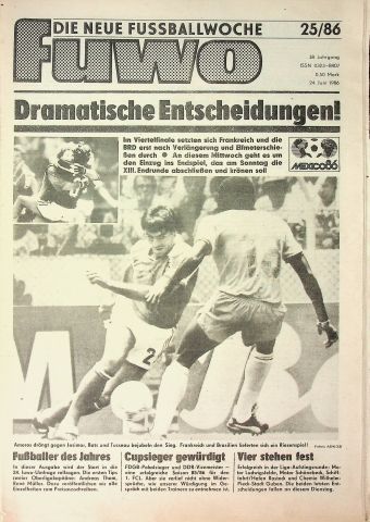 Fuwo Fussballwoche 25/1986